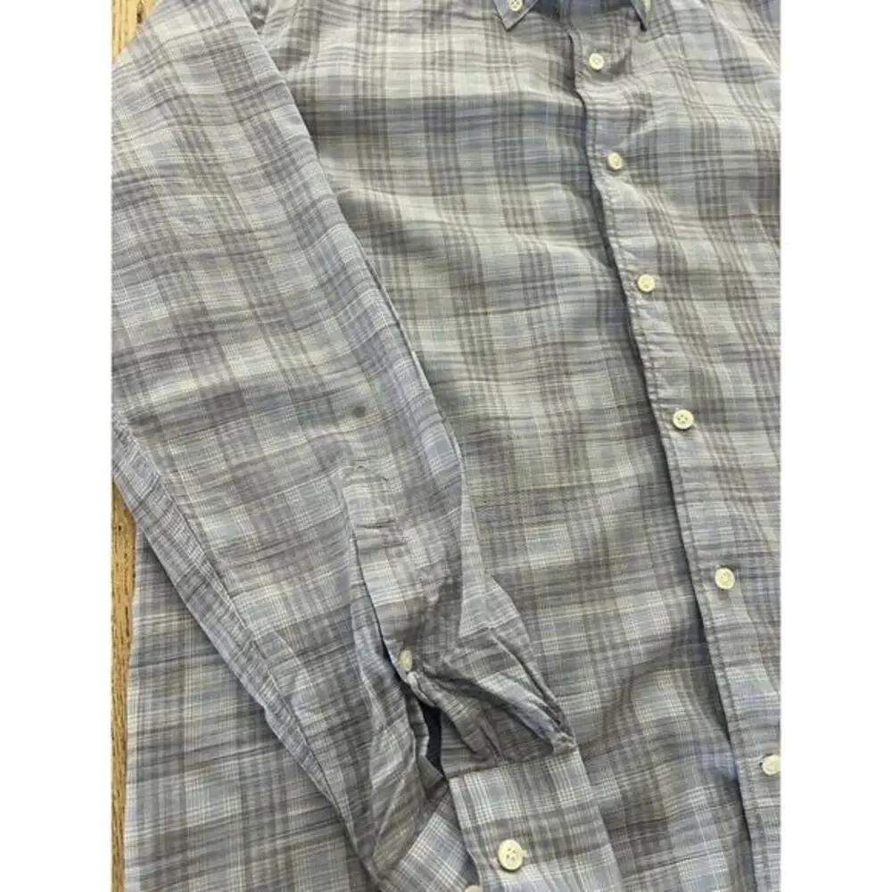 Peter Millar Shirt Mens Medium Summer Chambray Blue Striped Button Up - Picture 8 of 9